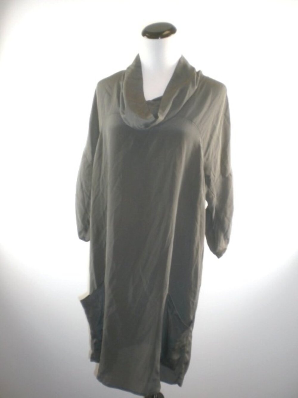 Fei Anthropologie cowl drape neck silk tunic shift dress 4